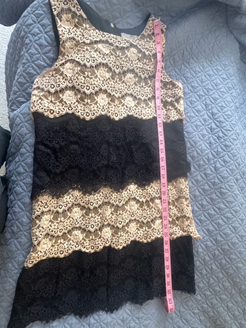 Jessica Simpson Lace Size 6 Beige and Black Dress - Picture 6 of 6